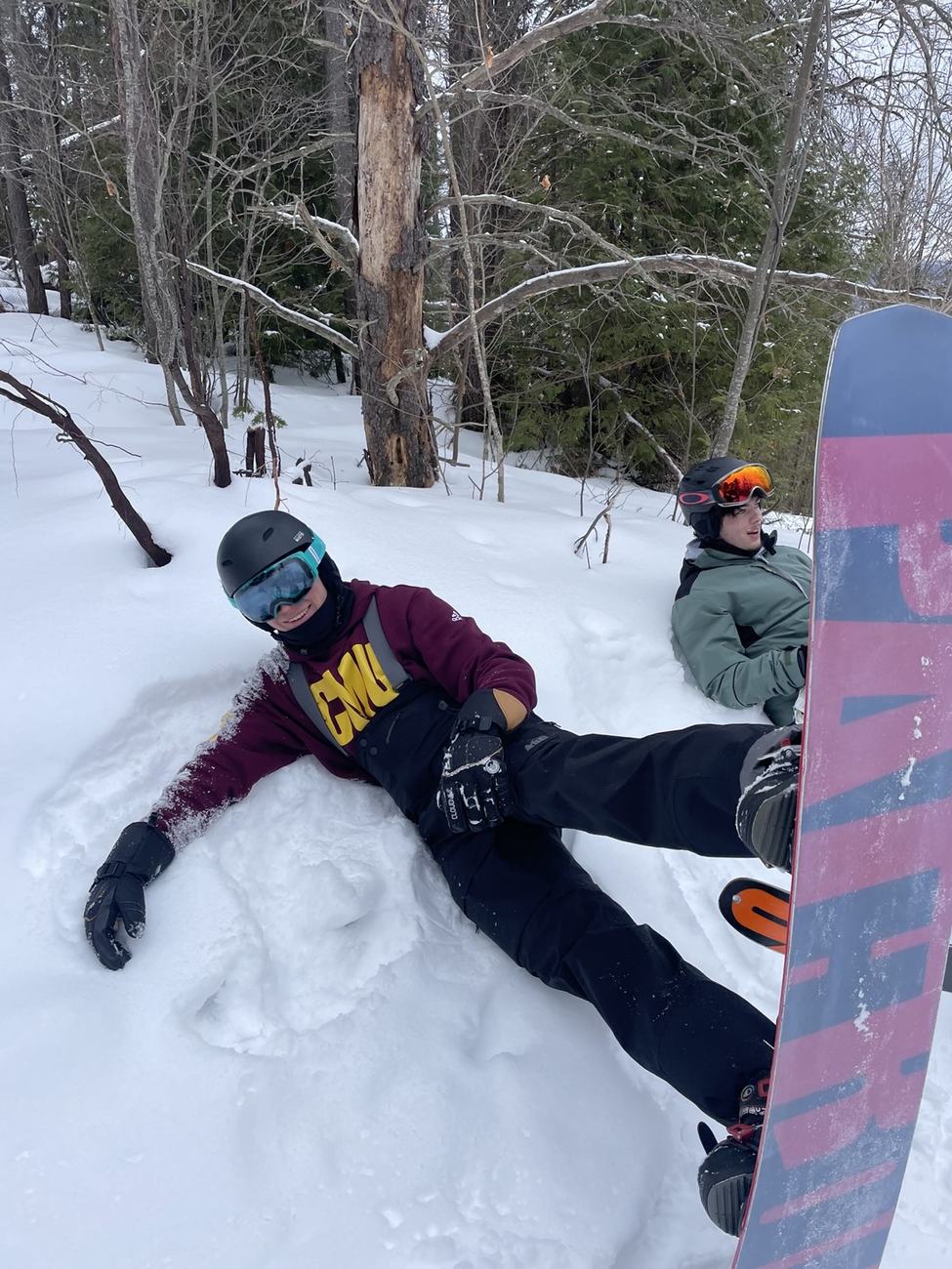 Snowboarding with a friend