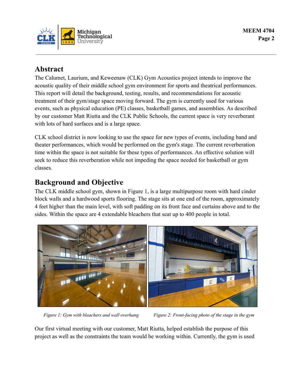 Calumet gym acoustics report page 2