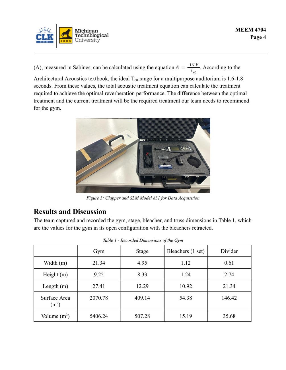 Calumet gym acoustics report page 4