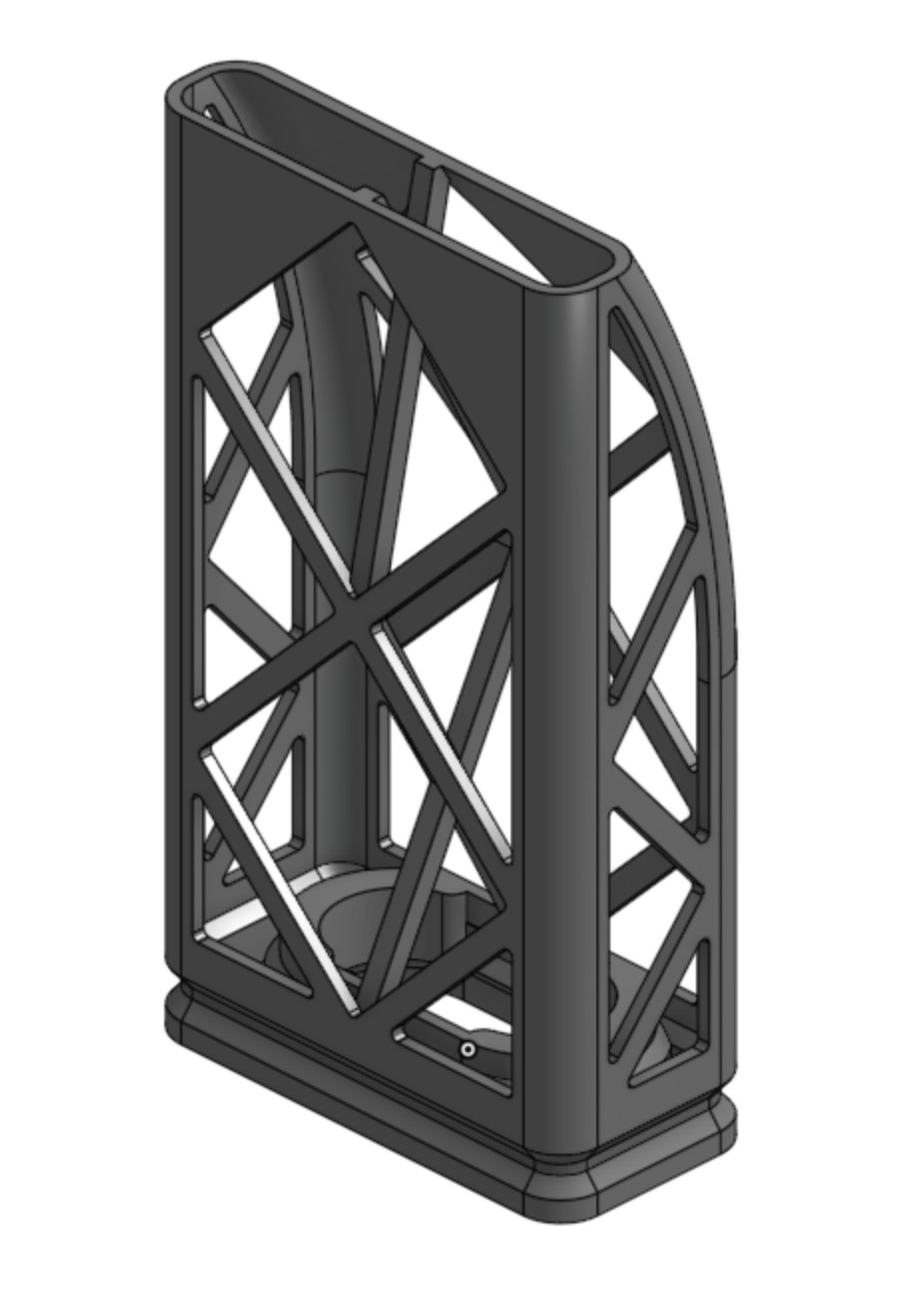 Dust cage CAD model with lattice structure