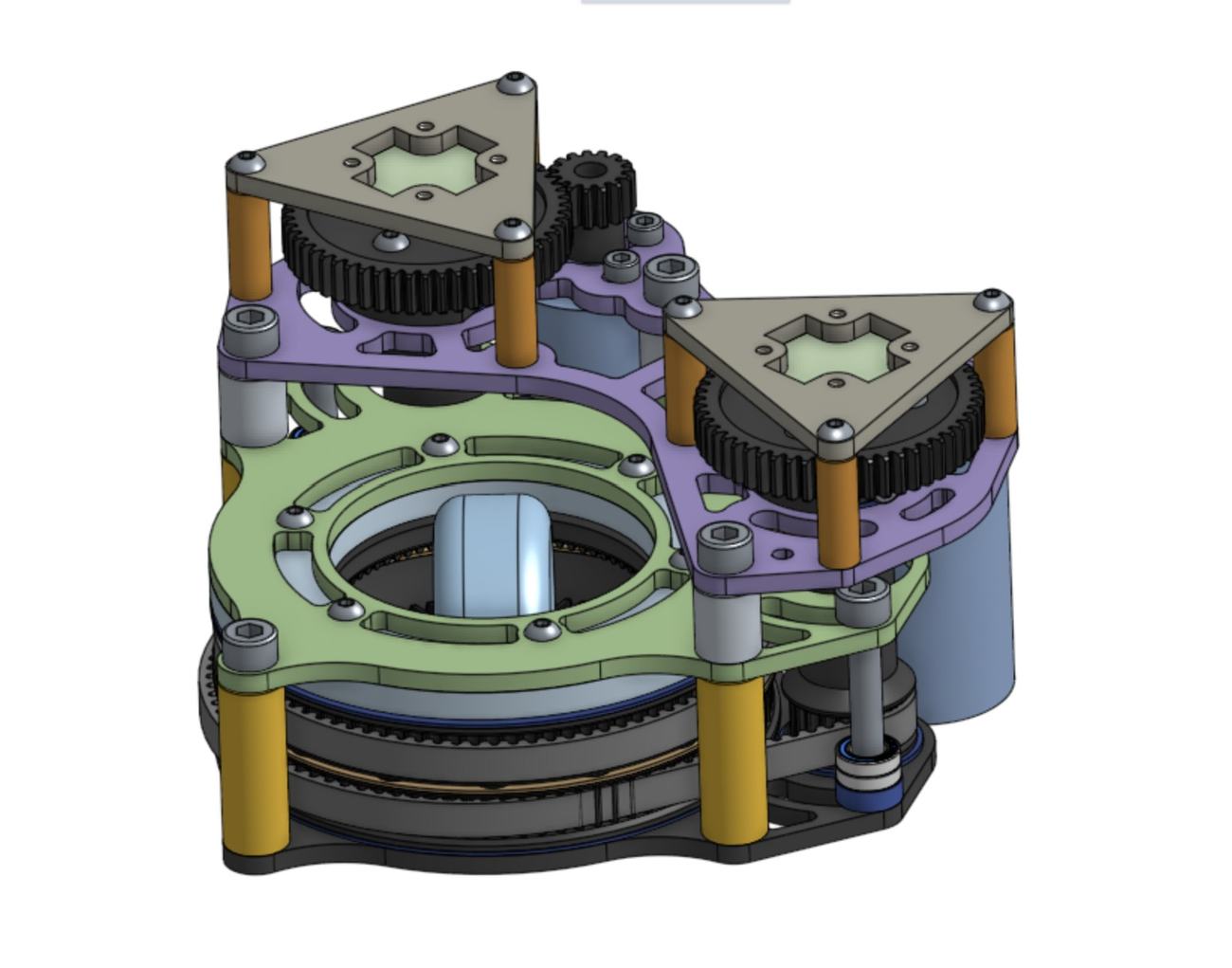 Differential swerve drive module CAD cross-section